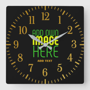MODERNE BEARBEITBARE, EINFACHE TEMPLATE FÜR SCHWAR QUADRATISCHE WANDUHR