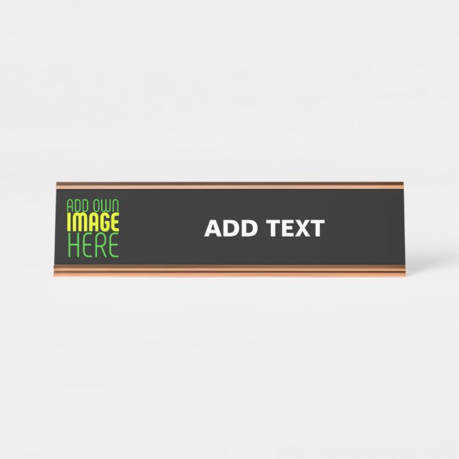 MODERNE BEARBEITBARE, EINFACHE TEMPLATE FÜR SCHWAR SCHREIBTISCHNAMENSPLAKETTE (Vorderseite )