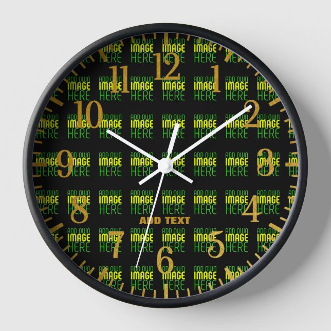 MODERNE BEARBEITBARE, EINFACHE TEMPLATE FÜR SCHWAR UHR (Vorderseite)