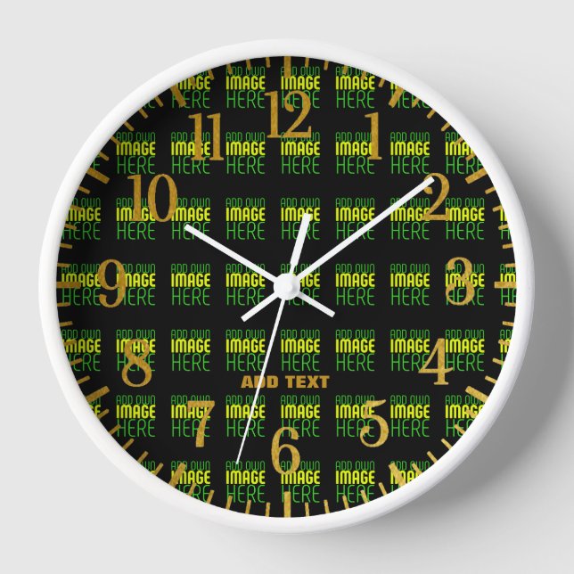 MODERNE BEARBEITBARE, EINFACHE TEMPLATE FÜR SCHWAR UHR (Vorderseite)