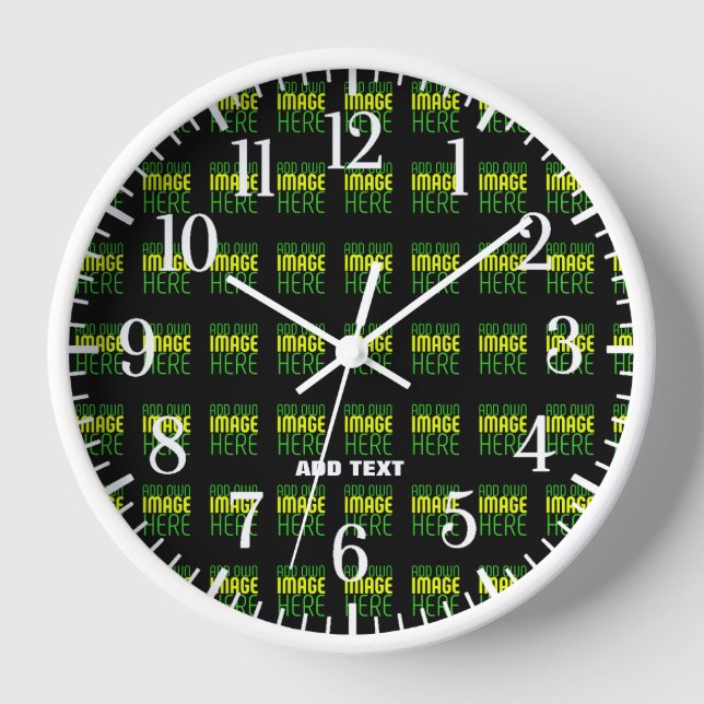 MODERNE BEARBEITBARE, EINFACHE TEMPLATE FÜR SCHWAR UHR (Vorderseite)