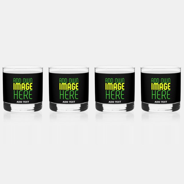 MODERNE BEARBEITBARE, EINFACHE TEMPLATE FÜR SCHWAR WHISKYGLAS (Vorderseite)