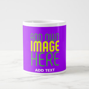 MODERNE BEARBEITBARE, EINFACHE VIOLET-BILDTEMPLATE Jumbo-Tasse
