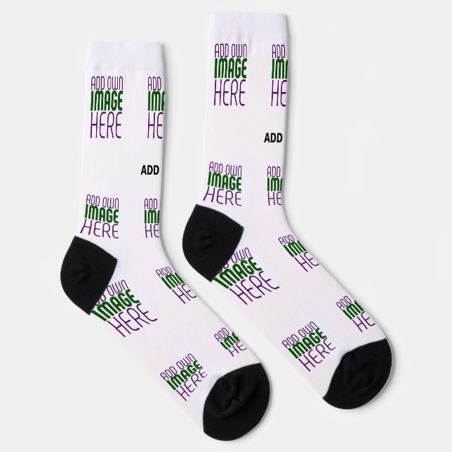 MODERNE BEARBEITBARE EINFACHE WEIßE BILD-TEXT-VORL SOCKEN (Rechts)