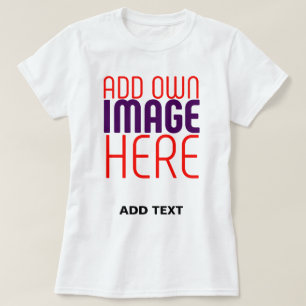 MODERNE BEARBEITBARE EINFACHE WEIßE BILD-TEXT-VORL T-Shirt
