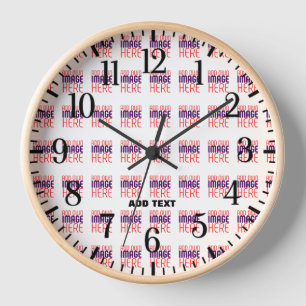 MODERNE BEARBEITBARE EINFACHE WEIßE BILD-TEXT-VORL UHR