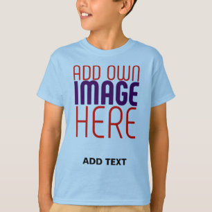 MODERNE BEARBEITBARE HELLBLAUE BILD-TEXTVORLAGE T-Shirt