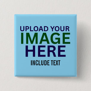 Moderne bearbeitbare hellblaue Bildtextvorlage Button