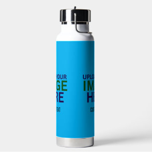 Moderne bearbeitbare himmelblaue Swag-Branding-Vor Trinkflasche