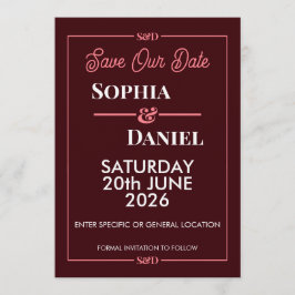 Moderne bearbeitbare Hochzeit-Save-the-Date-Karte Einladung