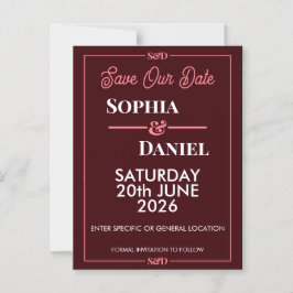 Moderne bearbeitbare Hochzeit-Save-The-Date-Karte Magneteinladung