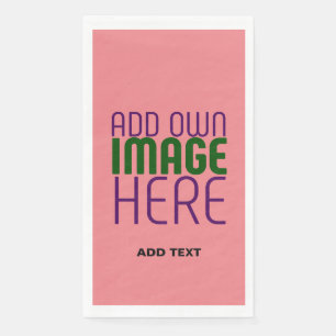 MODERNE BEARBEITBARE LACHSFARBENE BILD-TEXT-VORLAG SERVIETTE