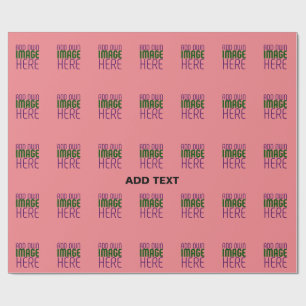 MODERNE BEARBEITBARE LACHSROSA BILD-TEXTVORLAGE GESCHENKPAPIER