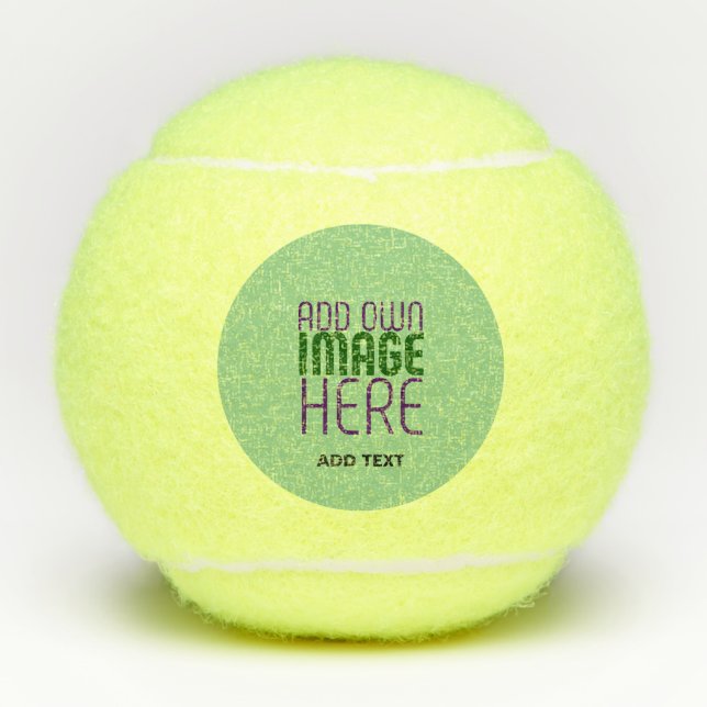 MODERNE BEARBEITBARE MINT GRÜNE BILDTEMPLATE TENNISBÄLLE (Vorderseite)