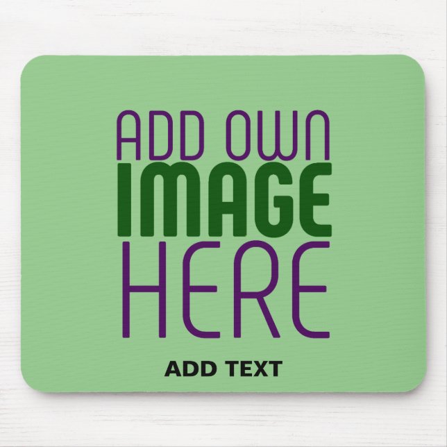 MODERNE BEARBEITBARE MINTGRÜNE BILD-TEXT-VORLAGE MOUSEPAD (Vorne)