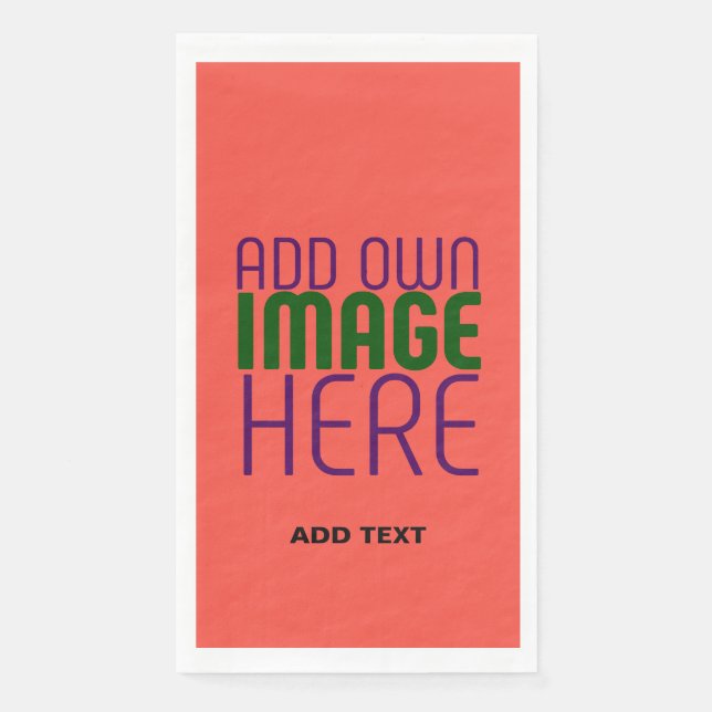 MODERNE BEARBEITBARE ROTE ORANGE BILD TEXT VORLAGE SERVIETTE (Vorderseite)