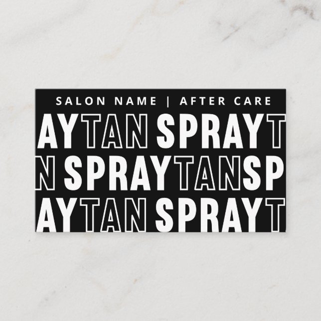 Moderne bearbeitbare Sif Spray Tan Aftercare Card Visitenkarte (Vorderseite)