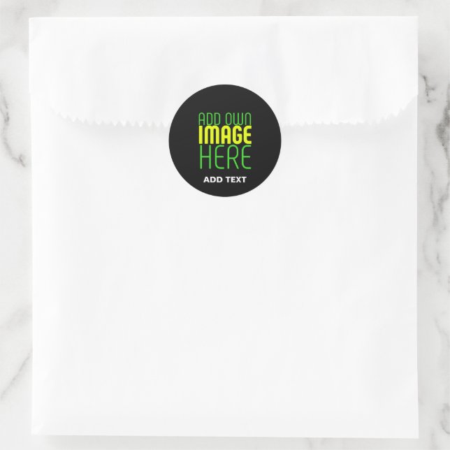MODERNE BEARBEITBARE SÜßE SCHWARZE BILDTEXTVORLAGE RUNDER AUFKLEBER (Tasche)