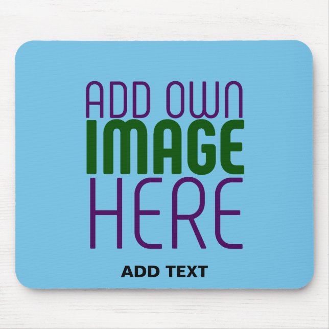 MODERNE BEARBEITBARE SWAG HIMMELBLAUE BILD-TEXT-VO MOUSEPAD (Vorne)