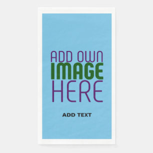MODERNE BEARBEITBARE SWAG HIMMELBLAUE BILD-TEXT-VO SERVIETTE