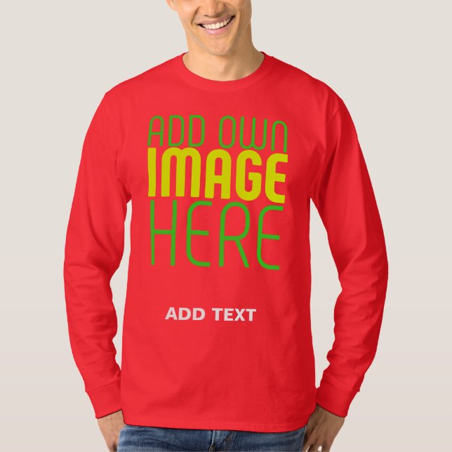 MODERNE BEARBEITUNGSFÄHIGE EINFACHE ROTE BILDTEXTV T-Shirt (Vorderseite)