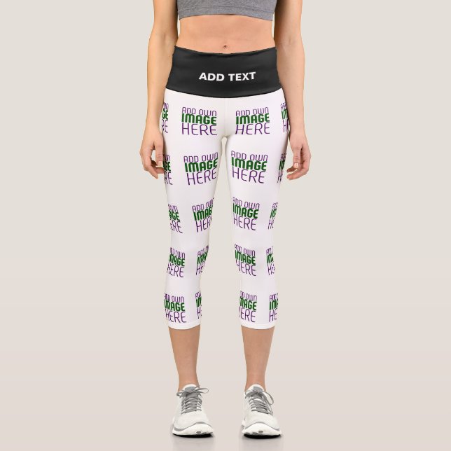MODERNE BEARBEITUNGSFÄHIGE, EINFACHE WEISSE BILDTE CAPRI LEGGINGS (Vorderseite)
