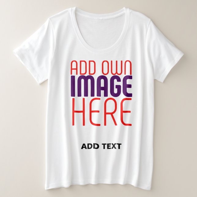 MODERNE BEARBEITUNGSFÄHIGE, EINFACHE WEISSE BILDTE GROßE GRÖßE T-Shirt (Design vorne)