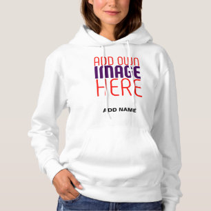 MODERNE BEARBEITUNGSFÄHIGE, EINFACHE WEISSE BILDTE HOODIE