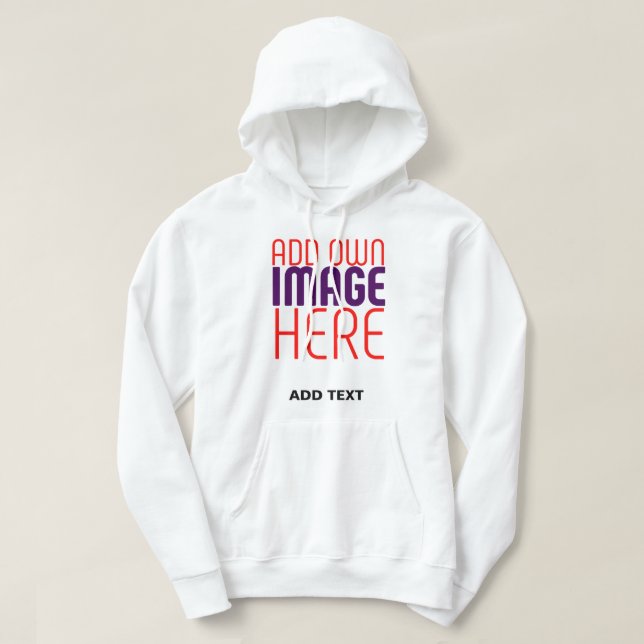MODERNE BEARBEITUNGSFÄHIGE, EINFACHE WEISSE BILDTE HOODIE (Design vorne)