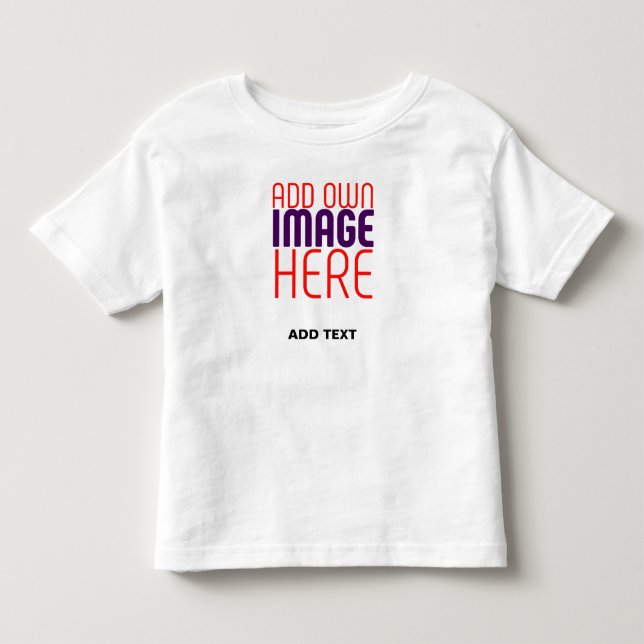 MODERNE BEARBEITUNGSFÄHIGE, EINFACHE WEISSE BILDTE KLEINKIND T-SHIRT (Vorderseite)