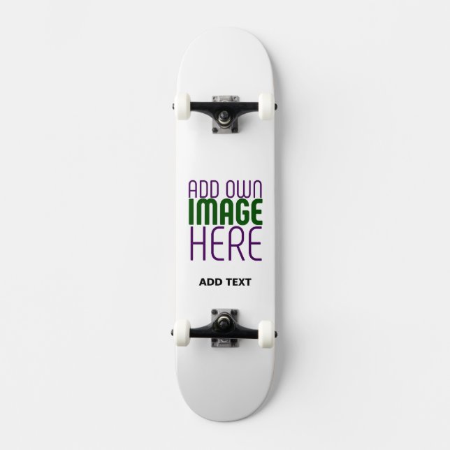 MODERNE BEARBEITUNGSFÄHIGE, EINFACHE WEISSE BILDTE SKATEBOARD (Vorderseite)