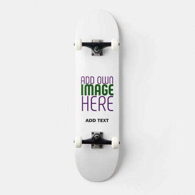 MODERNE BEARBEITUNGSFÄHIGE, EINFACHE WEISSE BILDTE SKATEBOARD (Vorderseite)