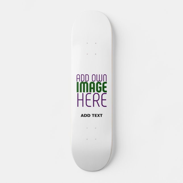 MODERNE BEARBEITUNGSFÄHIGE, EINFACHE WEISSE BILDTE SKATEBOARD (Vorderseite)