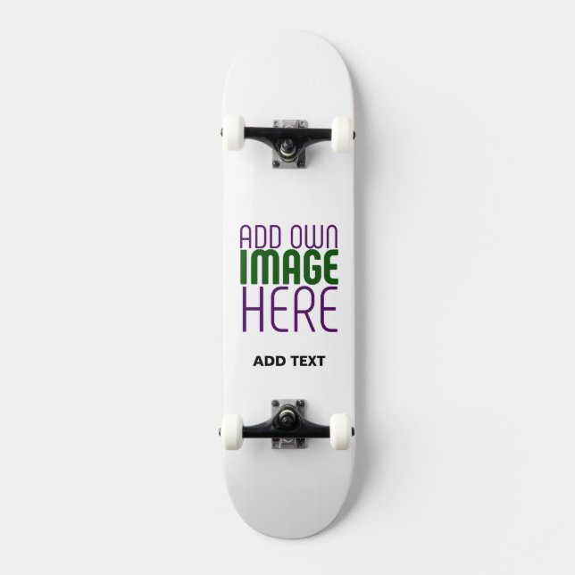 MODERNE BEARBEITUNGSFÄHIGE, EINFACHE WEISSE BILDTE SKATEBOARD (Vorderseite)