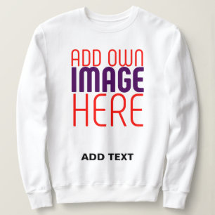 MODERNE BEARBEITUNGSFÄHIGE, EINFACHE WEISSE BILDTE SWEATSHIRT