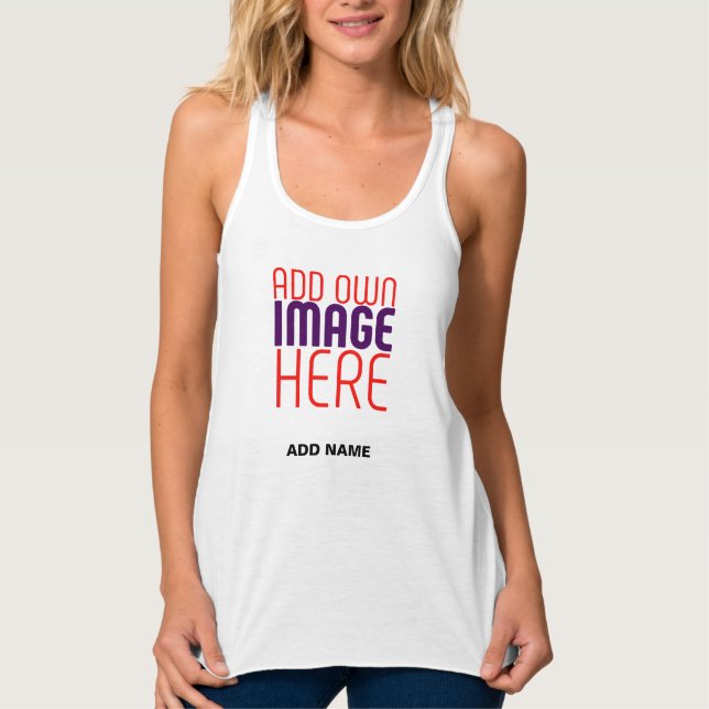 MODERNE BEARBEITUNGSFÄHIGE, EINFACHE WEISSE BILDTE TANK TOP (Vorderseite)