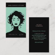 Moderne Beauty Makeup Haar Nägel Minze & Pink Blac