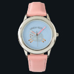 Moderne Beauty Pastel Blue Shee und Name der Kinde Armbanduhr<br><div class="desc">Moderne Beauty Pastel Blue Shee und Name der Kinder</div>