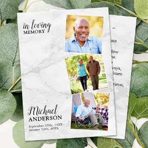 Moderne Beerdigung 3 Foto Gedenkkarte Marmor