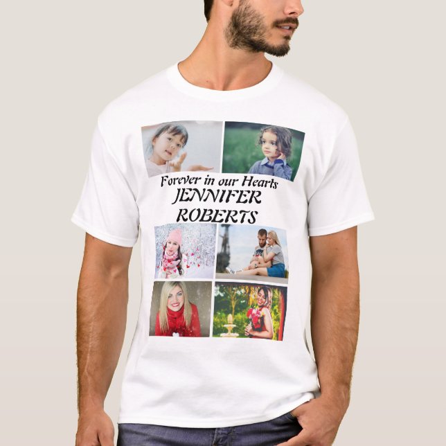 Moderne Beerdigung 6 Foto Collage T - Shirt (Vorderseite)