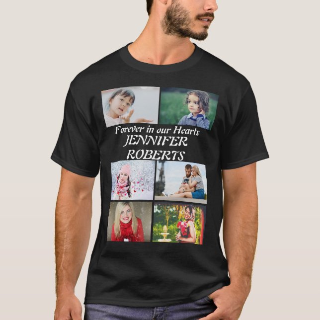 Moderne Beerdigung 6 Foto Collage T - Shirt (Vorderseite)