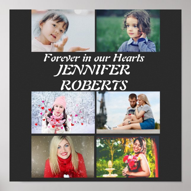 Moderne Beerdigung 6 FotoCollage Poster (Vorne)