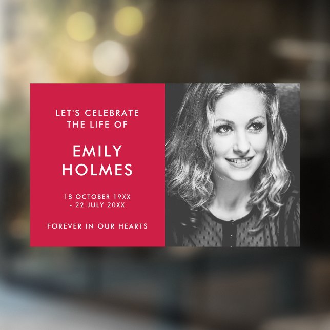 Moderne Beerdigung | Rosa Feier zum Gedenken an da Fensteraufkleber (Von Creator hochgeladen)