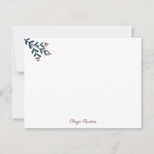 Moderne Beeren-Illustration Elegantes Xmas-Skript Mitteilungskarte