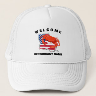 Moderne Begrüßung Red crab Louisiana USA Flaggen B Truckerkappe