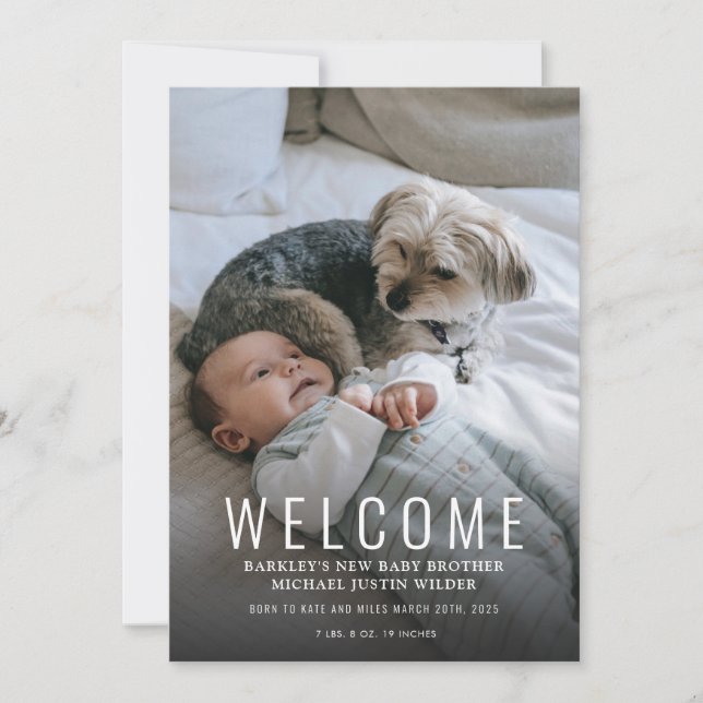 Moderne Begrüßungsankündigung von Baby Birth Fotok (Vorderseite)