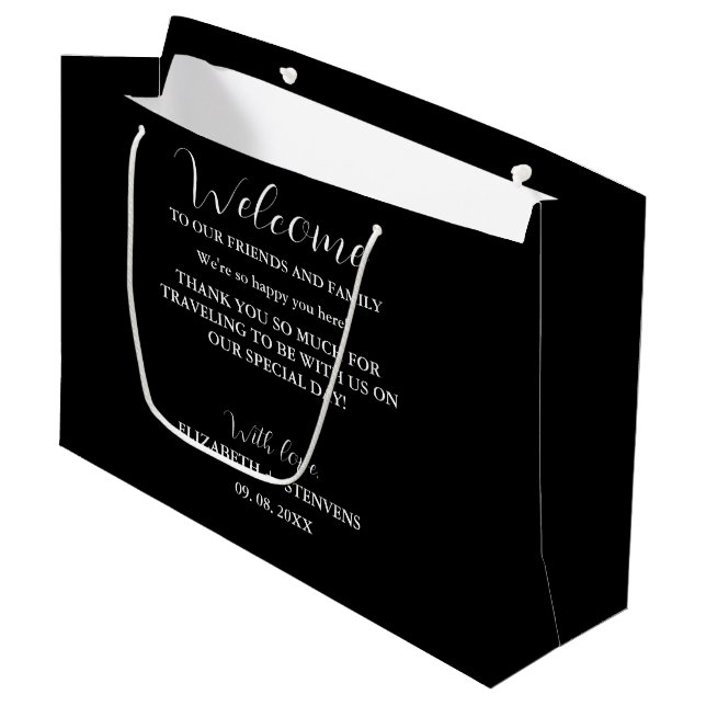 Moderne Begrüßungstasche Hotelgästen Taschen Große Geschenktüte (Vorderseite Schrägansicht)