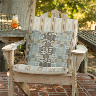 Moderne Beige Aquamarin blaue grüne Taupe Braun Mu Kissen