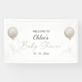 Moderne Beige Ballon Boho Babydusche Banner