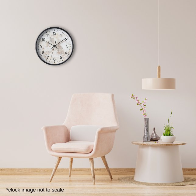 Moderne Beige Braune Marmoroptik Uhr (Von Creator hochgeladen)